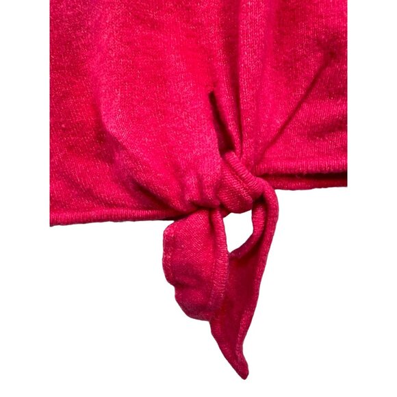 Loft Womens Knit Tie-Front Sweater XXS Pink Fuchsia Wool Blend - Picture 9 of 11